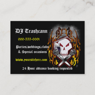 skull & crossbones DJ Business Card