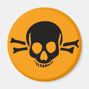 skull crossbones halloween magnet