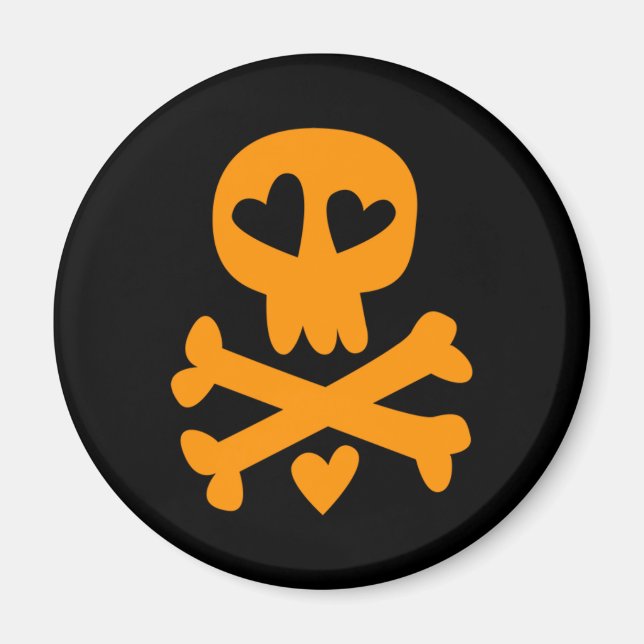 Skull crossbones Halloween Magnet (Front)