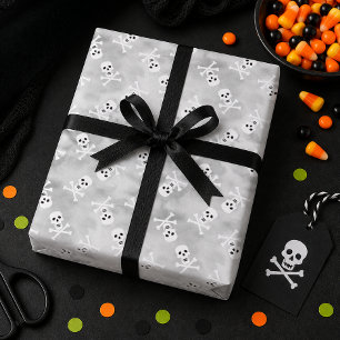 Skull Crossbones Halloween Wrapping Paper