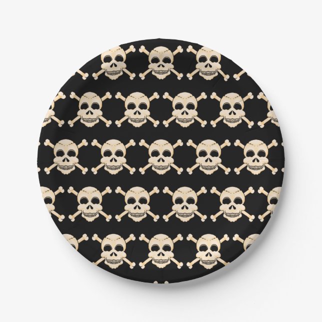 Skull & Crossbones Paper Plates (Front)