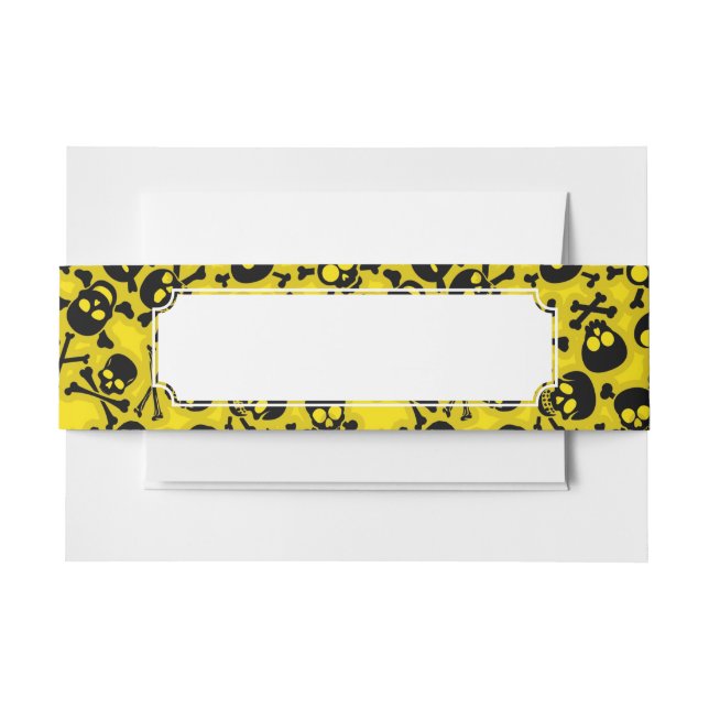 Skull & Crossbones Pattern Invitation Belly Band (Front Example)