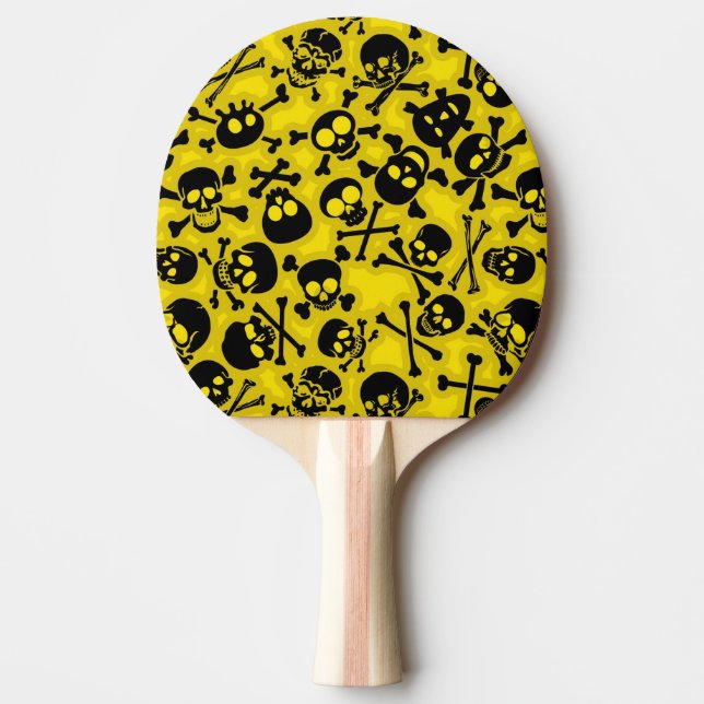 Skull & Crossbones Pattern Ping Pong Paddle (Front)