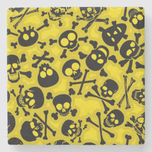 Skull & Crossbones Pattern Stone Coaster