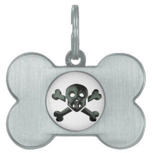 skull crossbones pet tag