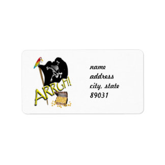 Skull & Crossbones Pirate Flag & Treasure Label