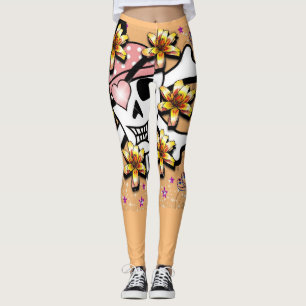 SKULL CROSSBONES PIRATE YOGA PANTS funny LEGGINGS
