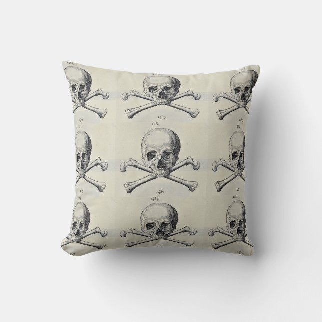 Skull & Crossbones Redback Tiled Cushion (Front)