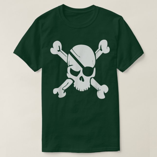Skull Crossbones Skeleton Cool Pirate Logo Pirate  T-Shirt (Design Front)