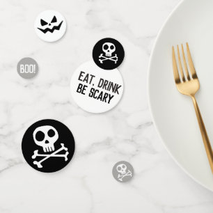 Skull & Crossbones Spooky Halloween Confetti