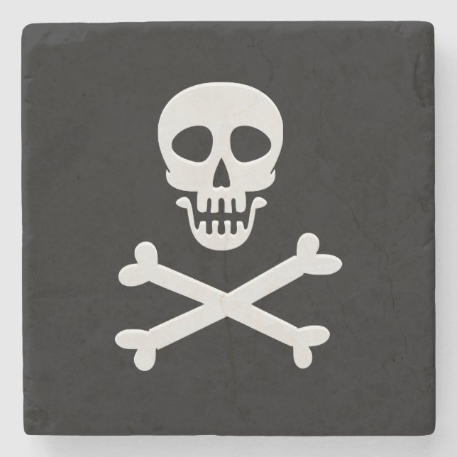 Skull & Crossbones Stone Coaster (Front)