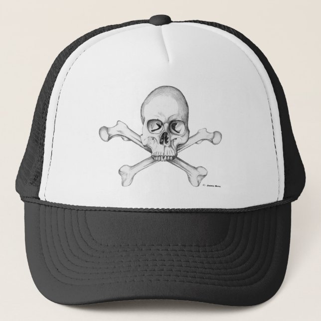 Skull & Crossbones Trucker Hat (Front)