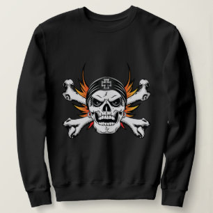 Skull Crossbones with Flaming Wings Sweatshirt