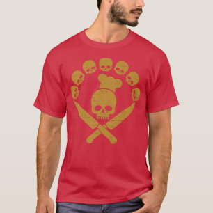 skull crossed knifes bbq cooking humour butcher sm T-Shirt