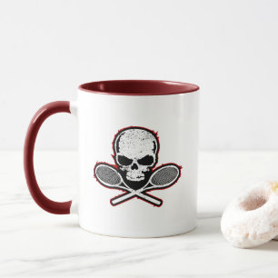Skull & Crossed Racquets Tennis Mug