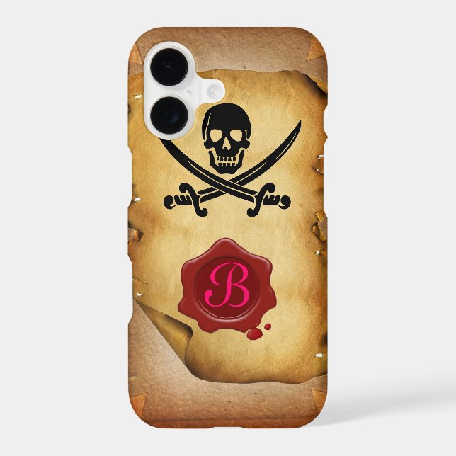 SKULL CROSSED SWORDS  MONOGRAM wax seal parchment (Back)