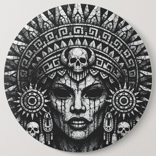 Skull‑Crowned Priestess — by BurnsInHell 6 Cm Round Badge (Front)