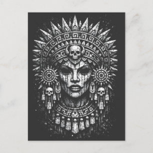 Skull‑Crowned Priestess — by BurnsInHell Postcard