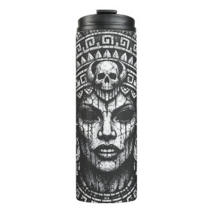 Skull‑Crowned Priestess — by BurnsInHell Thermal Tumbler