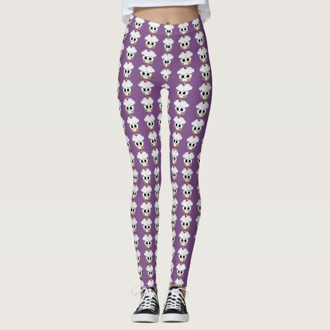 SKULL CUPPYCAKE LEGGINGS!! LEGGINGS (Front)