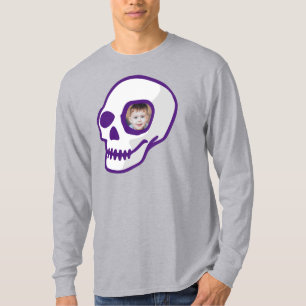Skull custom photo day of the dead scary Halloween T-Shirt