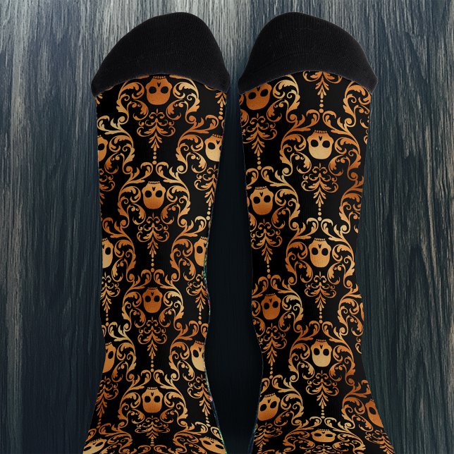 Skull Damask Halloween Socks (Creator Uploaded)