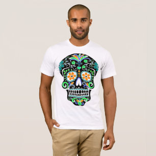 skull day of dead decorated calaveras T-Shirt