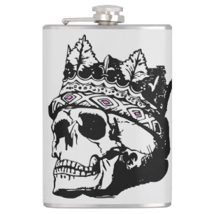 Skull Day of Dead Personalise Name Flask