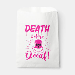 skull death before decaf skeleton coffee pink favour bags