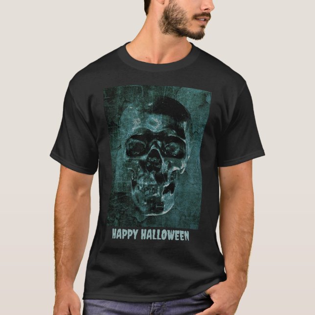 Skull design. Happy Halloween T-Shirt (Front)