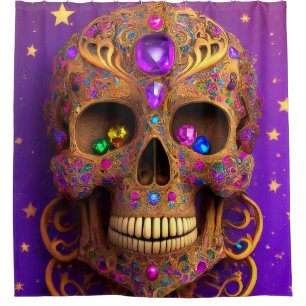 Skull Design Shower Curtain