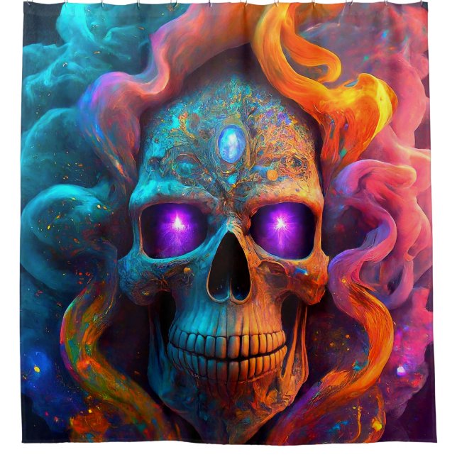 Skull Design Shower Curtain (Front)