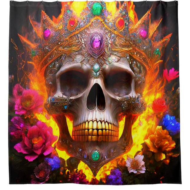 Skull Design Shower Curtain (Front)
