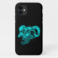 Skull Devil head Black and Green Design