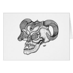 Skull Devil head Black and white Design