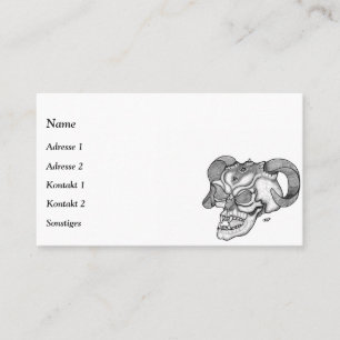 Skull Devil Head Black and White Design Business Card