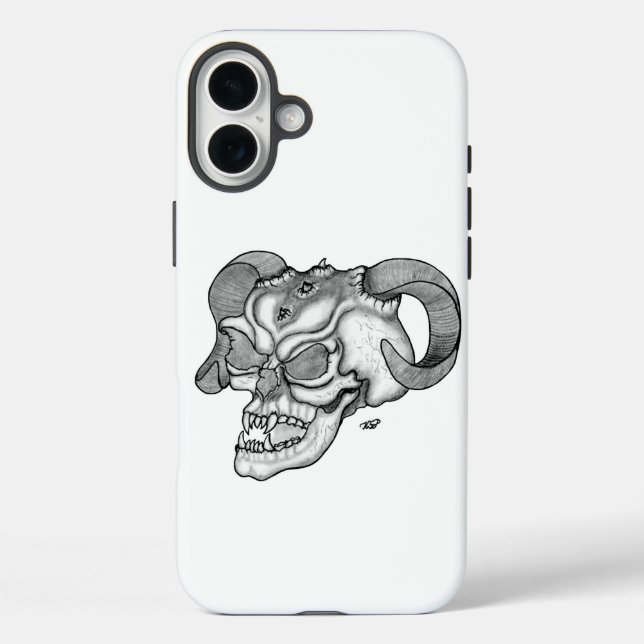 Skull Devil head Black and white Design Case-Mate iPhone Case (Back)