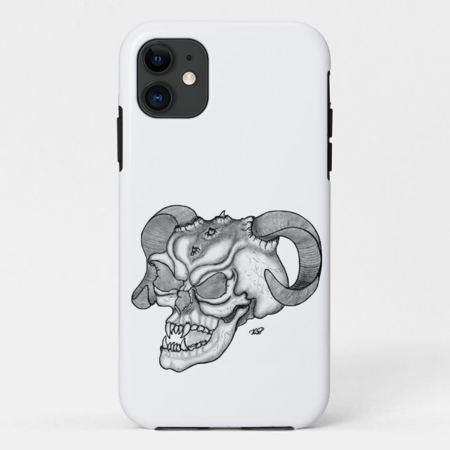 Skull Devil head Black and white Design Case-Mate iPhone Case (Back)