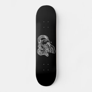 Skull Devil Head Black and White Design Skateboard