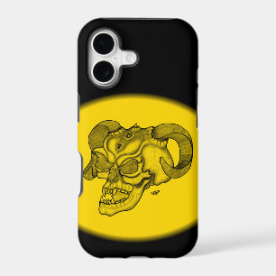 Skull Devil Head Black and Yellow Design
