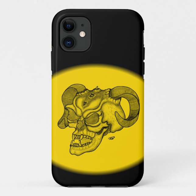 Skull Devil Head Black and Yellow Design Case-Mate iPhone Case (Back)