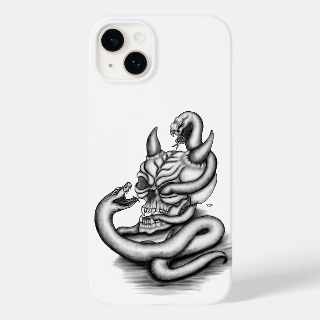 Skull - Devil Head with Snake Case-Mate iPhone Case (Back)