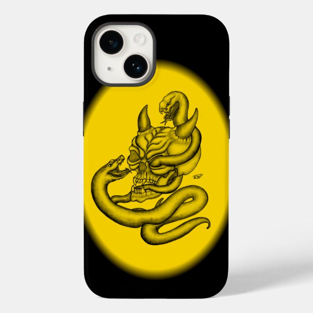 Skull - Devil Head with Snake Case-Mate iPhone Case (Back)