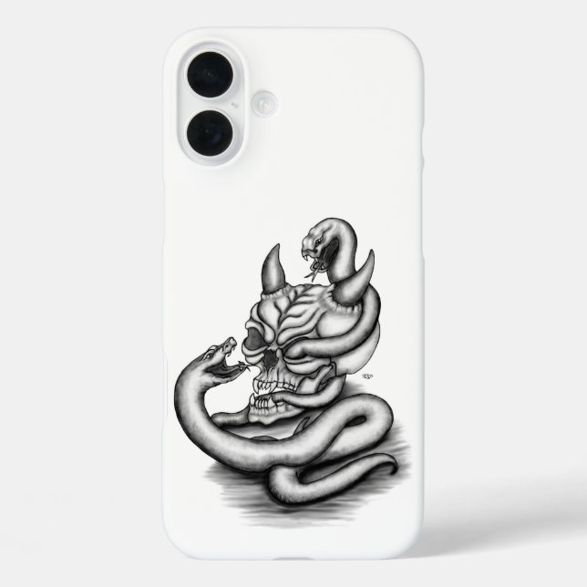Skull - Devil Head with Snake Case-Mate iPhone Case (Back)
