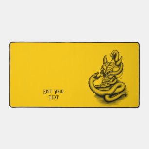 Skull - Devil Head with Snake Desk Mat