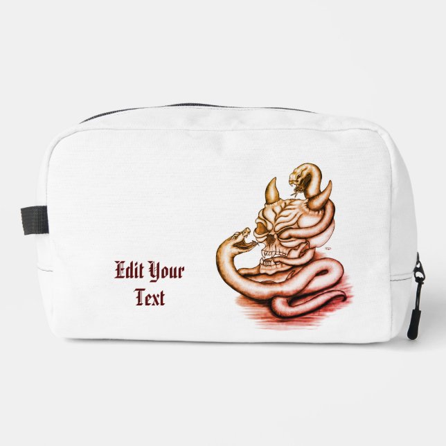 Skull - Devil Head with Snake Dopp Kit (Front)