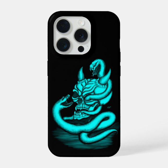 Skull - Devil Head with Snake iPhone Case (Back)