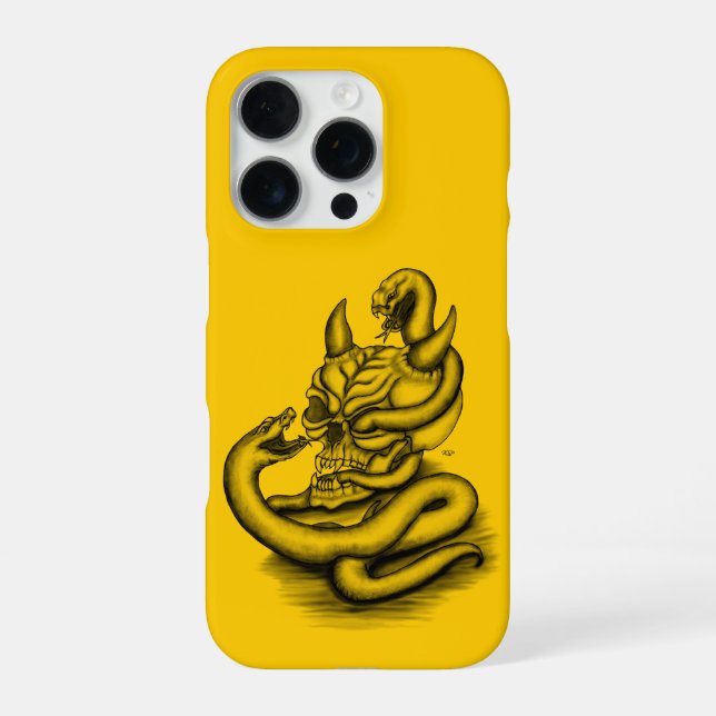 Skull - Devil Head with Snake iPhone Case (Back)