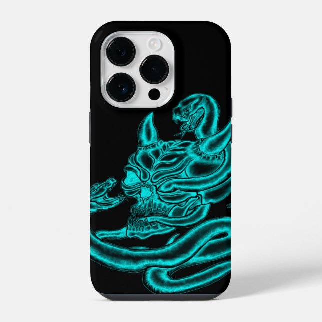 Skull - Devil Head with Snake iPhone Case (Back)