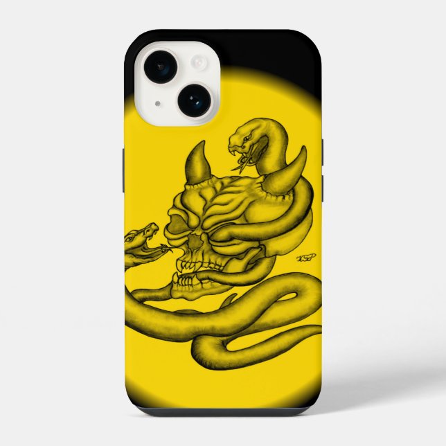 Skull - Devil Head with Snake iPhone Case (Back)
